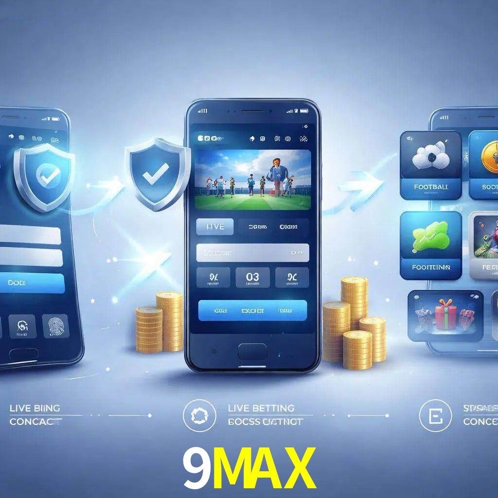 Pasos de acceso a la app 9MAX en pantalla de teléfono móvil