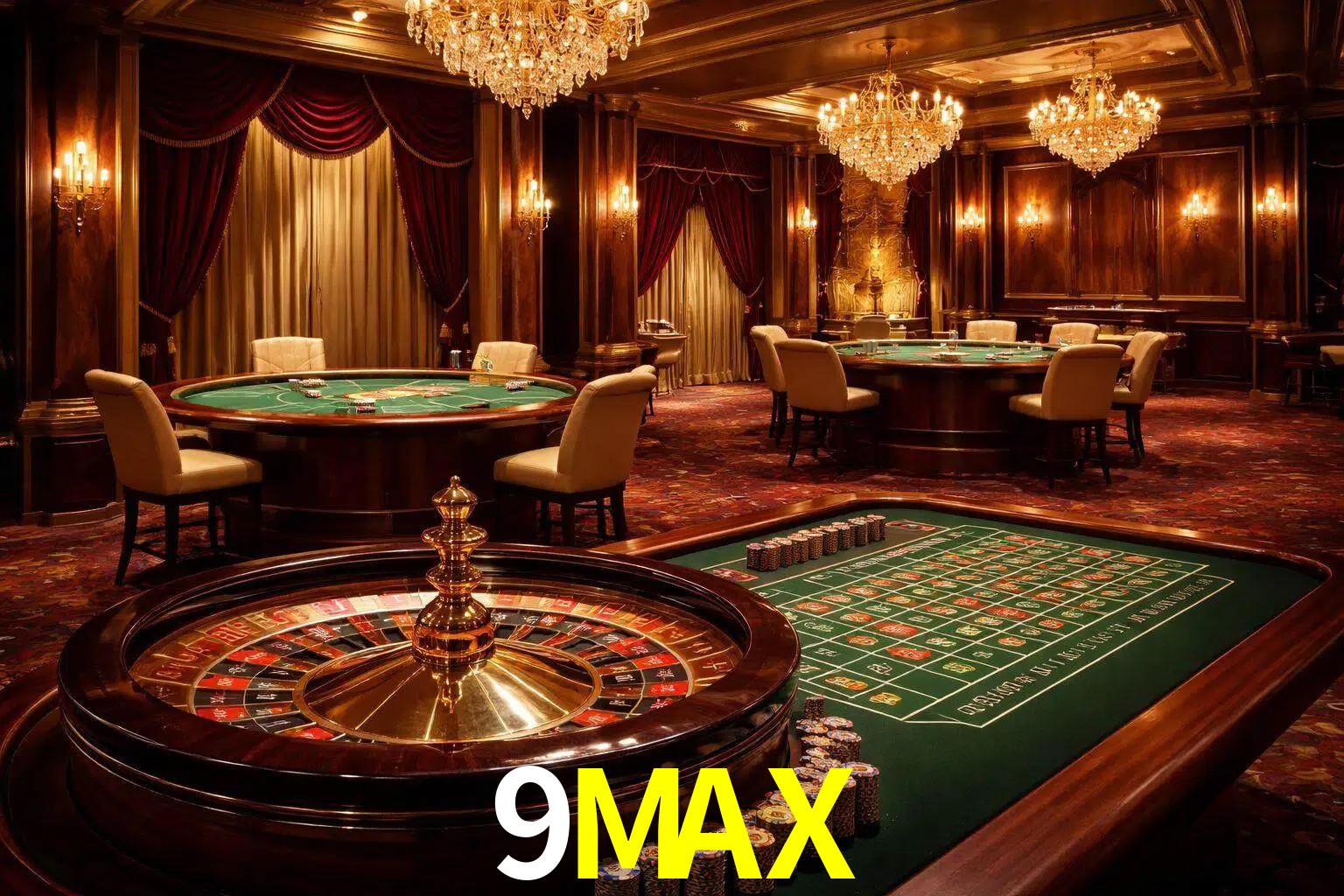Una escena premium de mesa de casino en vivo con cartas, elementos de ruleta y un ambiente pulido de estudio de transmisión.